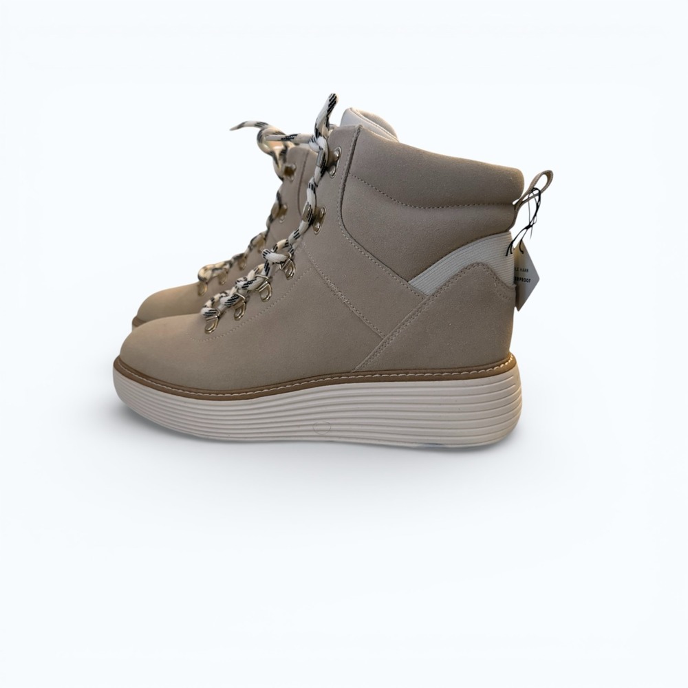 Cole Haan Waterproof Hiker Boots Women's 11M Ivory ZEROGRAND Wedge Boho NWB - Picture 3 of 7
